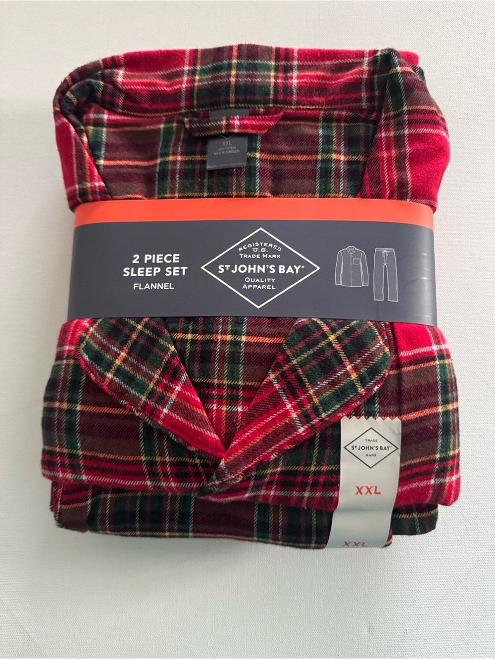 Flannel Pajamas Mens XXL Red Plaid
